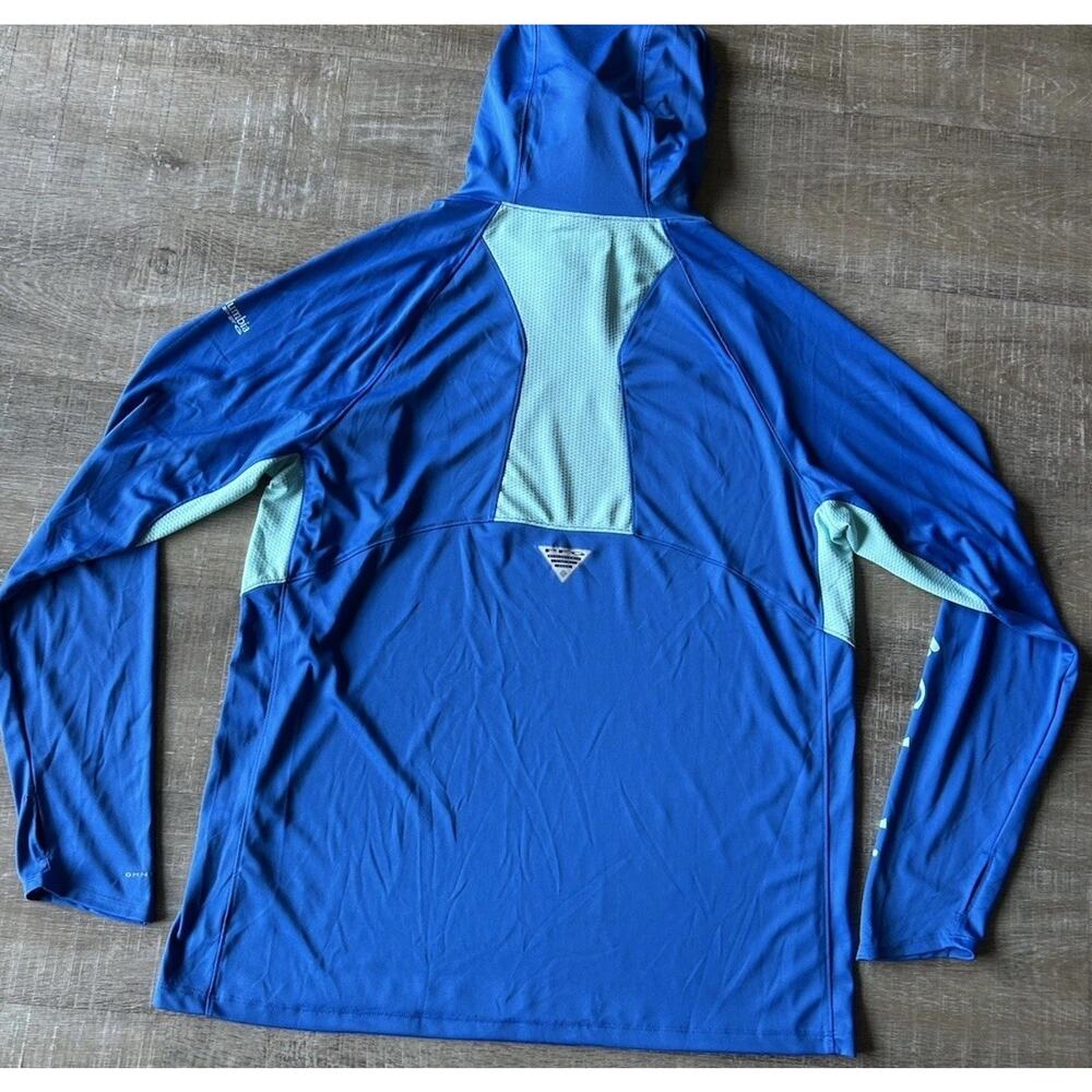 Columbia PFG Terminal Tackle Vent Hoodie Face Gaiter Men’s L Blue UPF 50 FM9339 - Picture 4 of 15